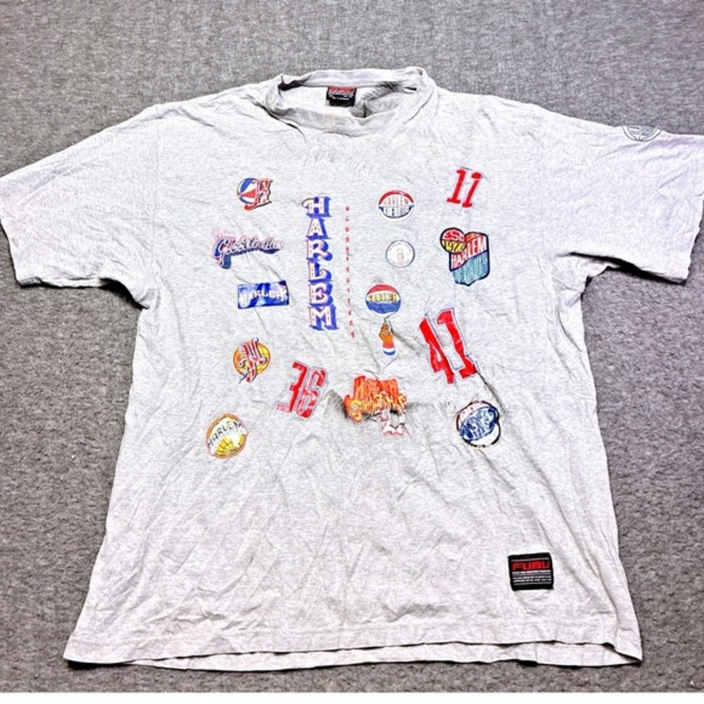 Vintage Y2k  Fubu‎ Harlem Globetrotters Graphic Shirt Men XL Thrashed Grunge